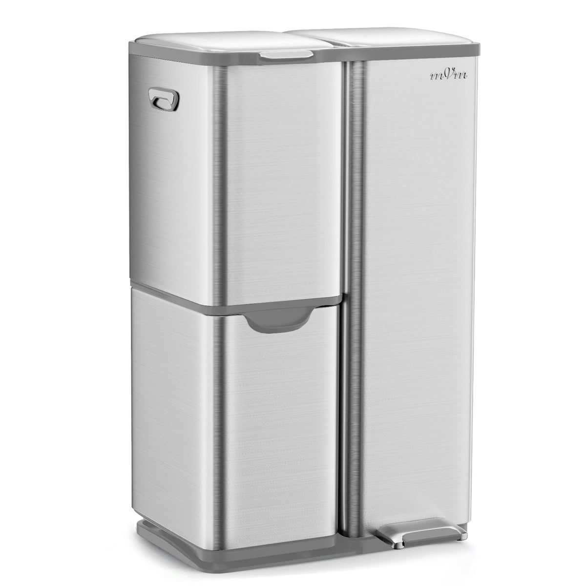 mVm Three Compartment Stainless Steel Recycling Trash Can