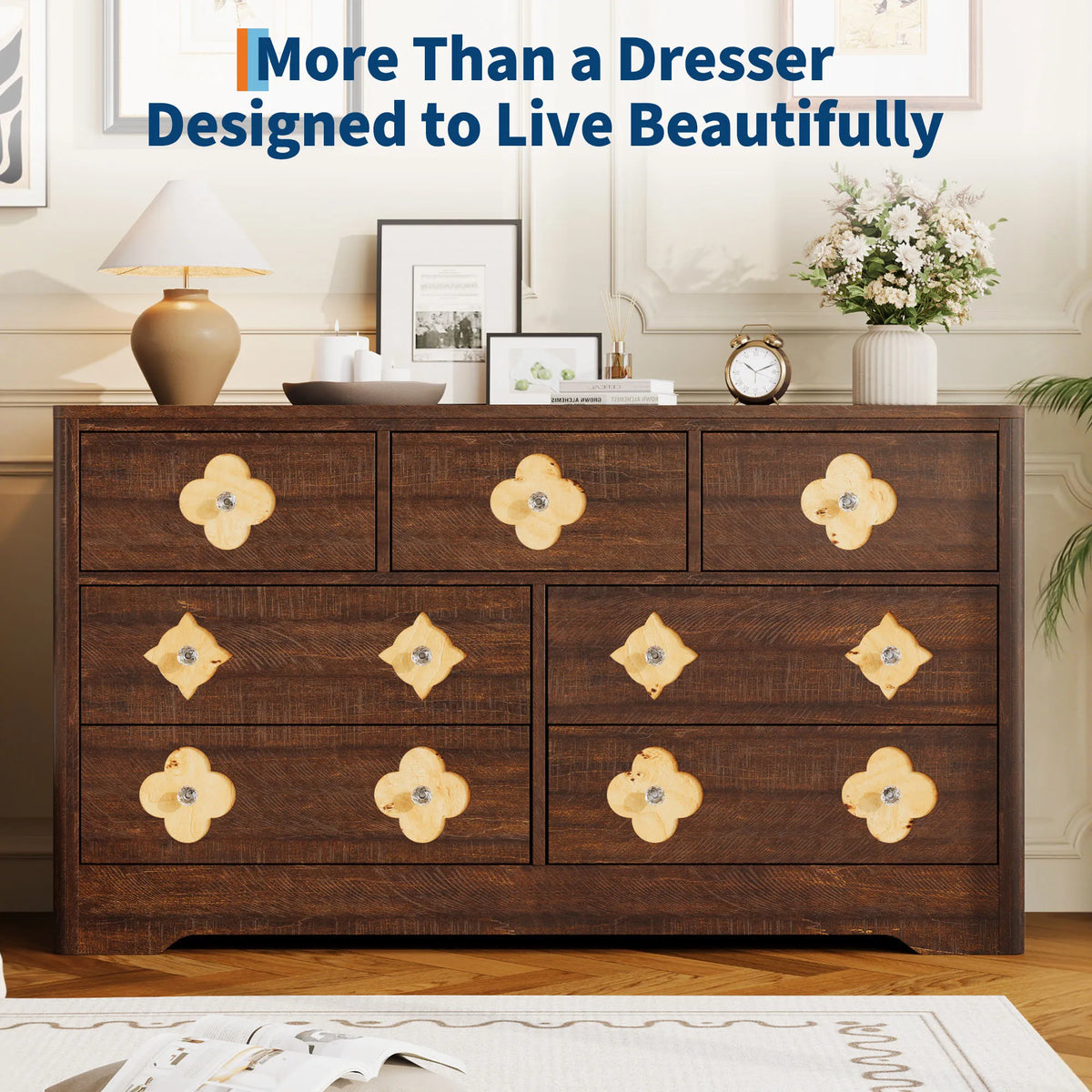 GAOMON Modern Six Drawer Dresser with Spacious Bedroom Storage