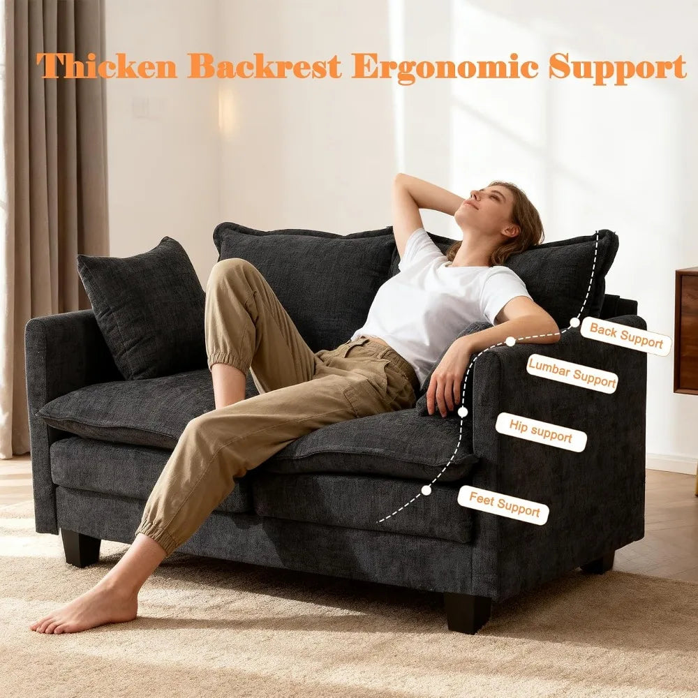 Modern Loveseat Sofa Two Seat Couch For Small Spaces