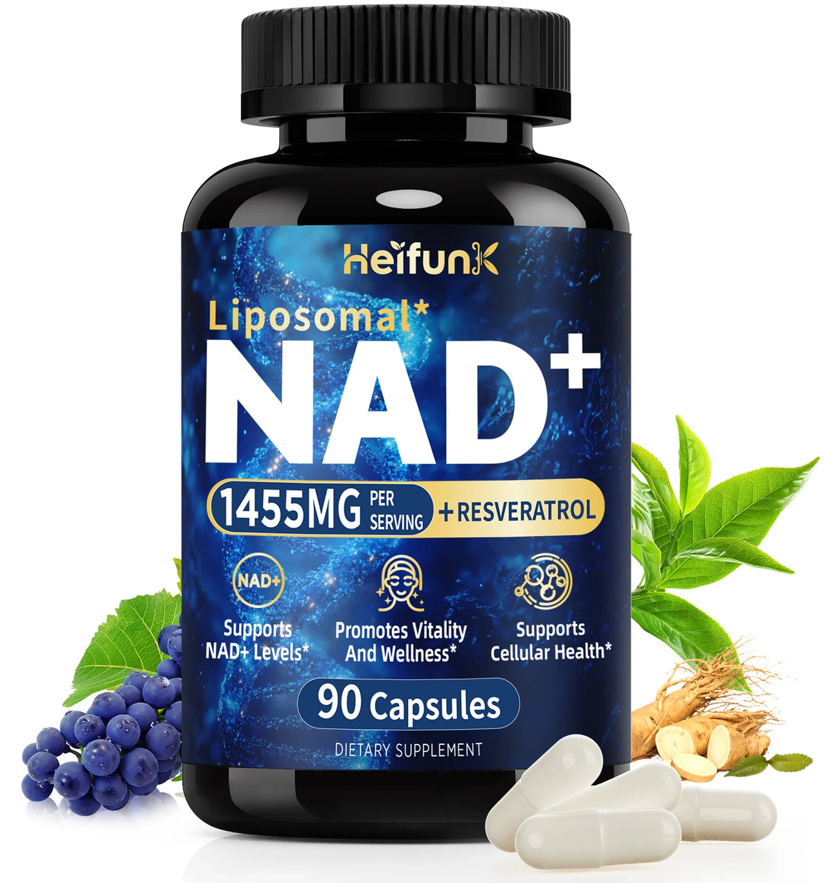 NAD Plus Boost With Resveratrol For Cellular Vitality And Energy