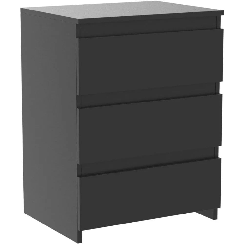 Set Of 2 Wooden Nightstands With 3 Drawers For Bedroom