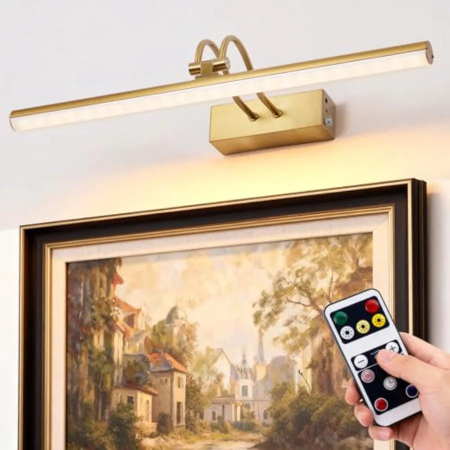 Picture Light, Picture Lights for Wall Cordless, 20inch Picture Lights with Timer and Dimmable, 5000mAh Battery Wall Lights for