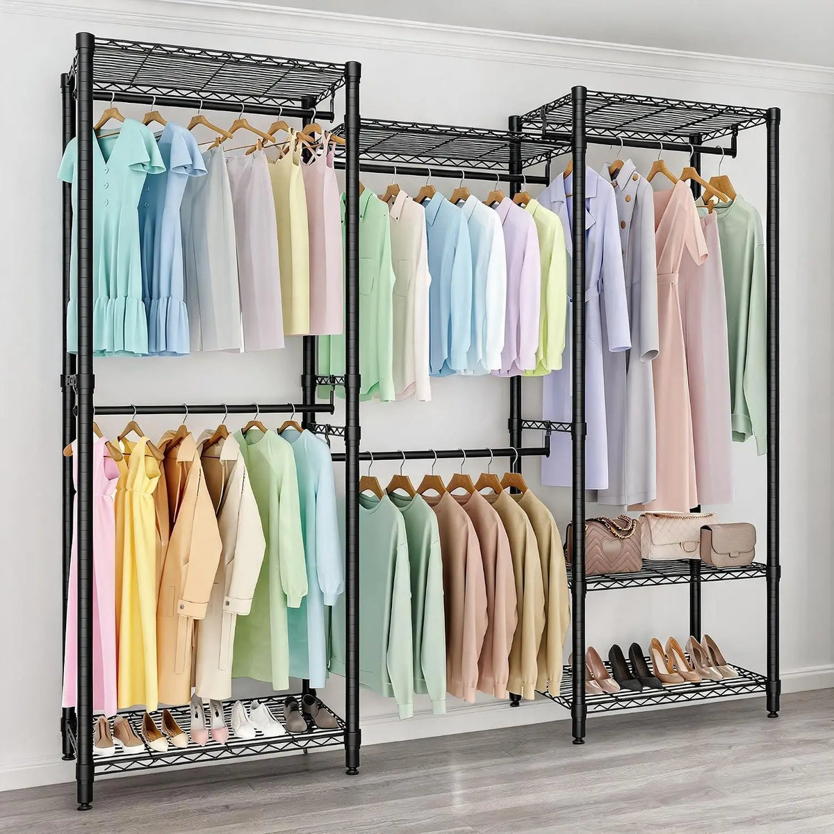 Garvee Freestanding Coat And Hat Rack With Five Hanging Bars