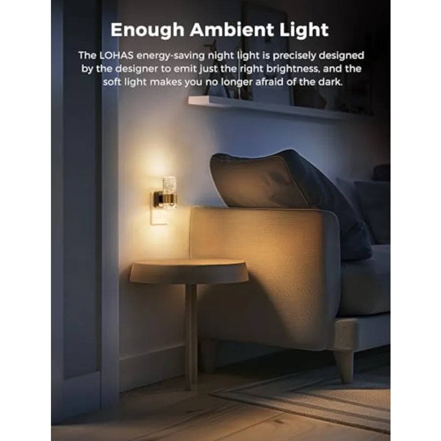 Night Light, Dimmable Night Lights Plug into Wall, Acrylic Nightlight with 0-00 LM Adjustable Brightness, 3000K Plug in Night L