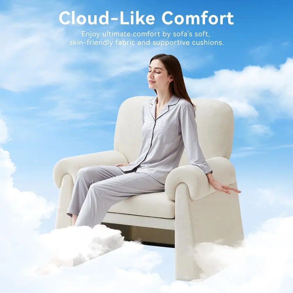 Accent Chair, Comfy Living Room Chairs, Single Sofa Chair with Thick Cushion and Armrests, Upholstered Arm Chair for Living Roo