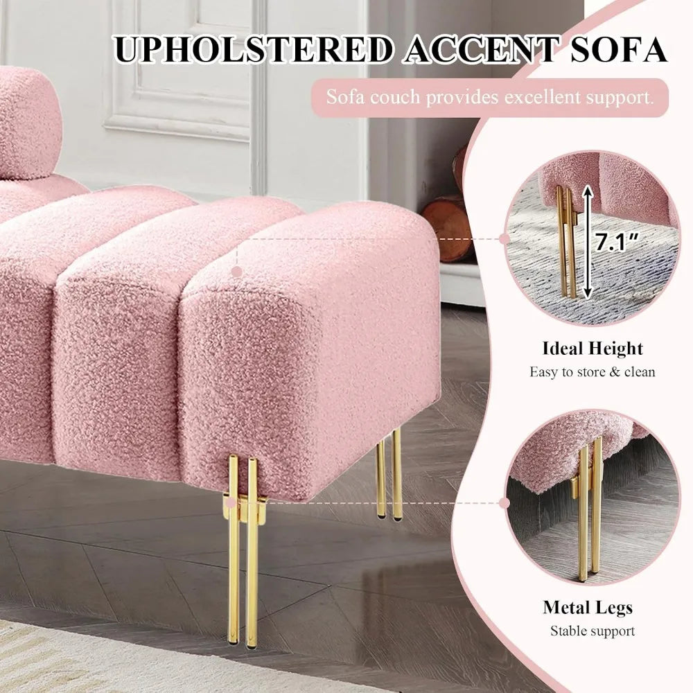 Ottoman Bench With Upholstered Loveseat And Adjustable Backrest