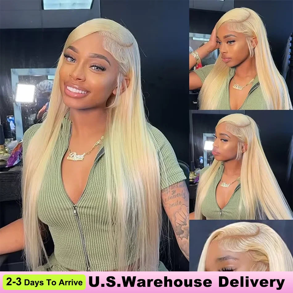 30 40 Inch Highlight Ombre Bone Straight Human Hair Wig Colored 13x6 HD Lace Frontal Wig 360 Full Lace Front Human Hair Wigs