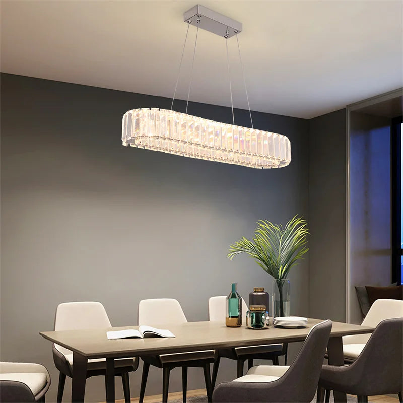 GreeLustr Modern Crystal LED Chandelier for Dining Room Decor