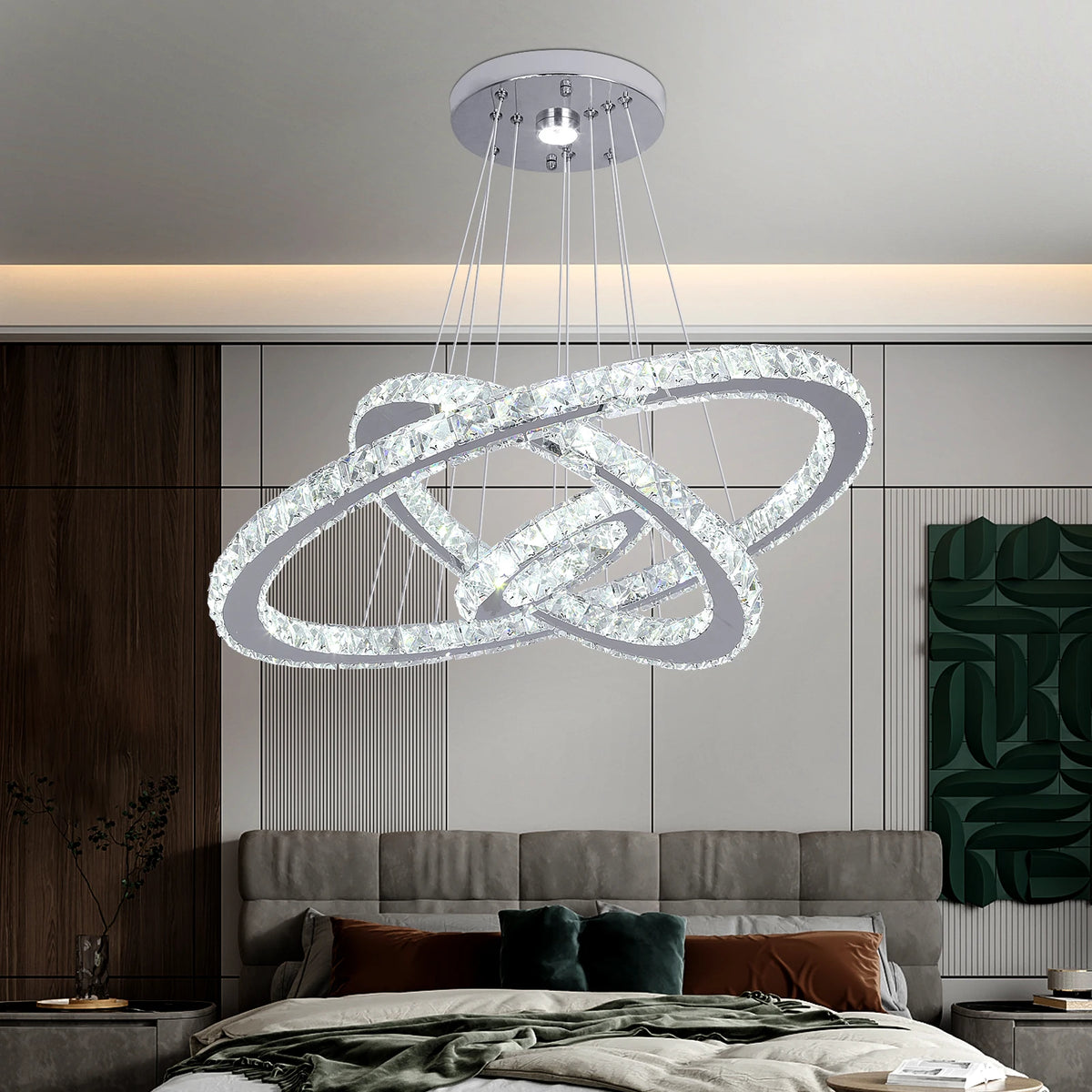 VETRULUS Modern Crystal Pendant Light LED Chandelier Ceiling Lamp