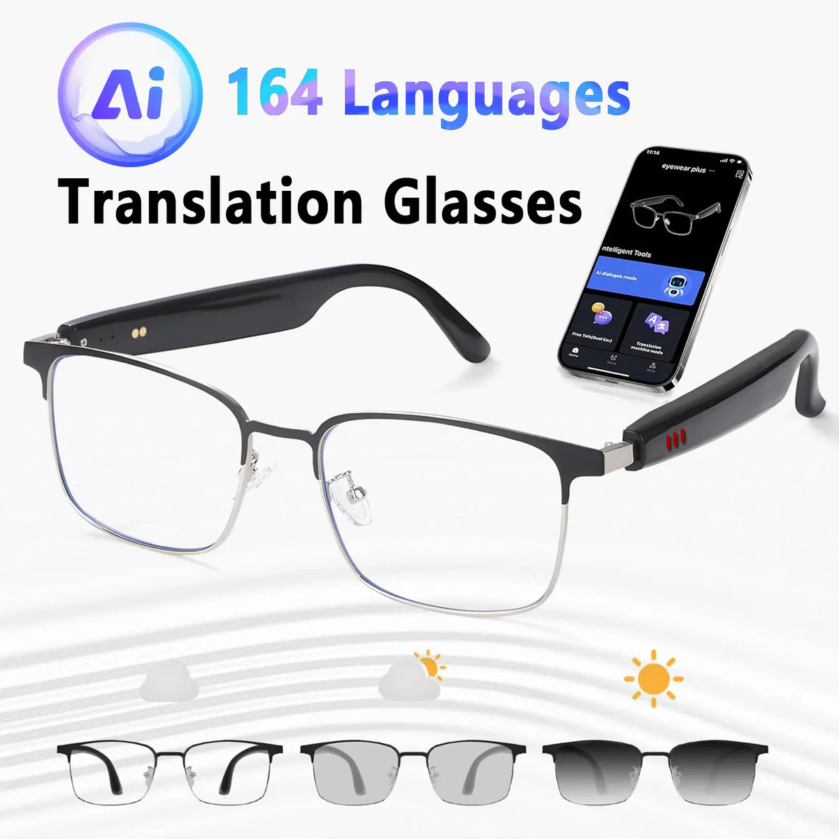 Giinova Smart Glasses With Translation App And Voice Calls