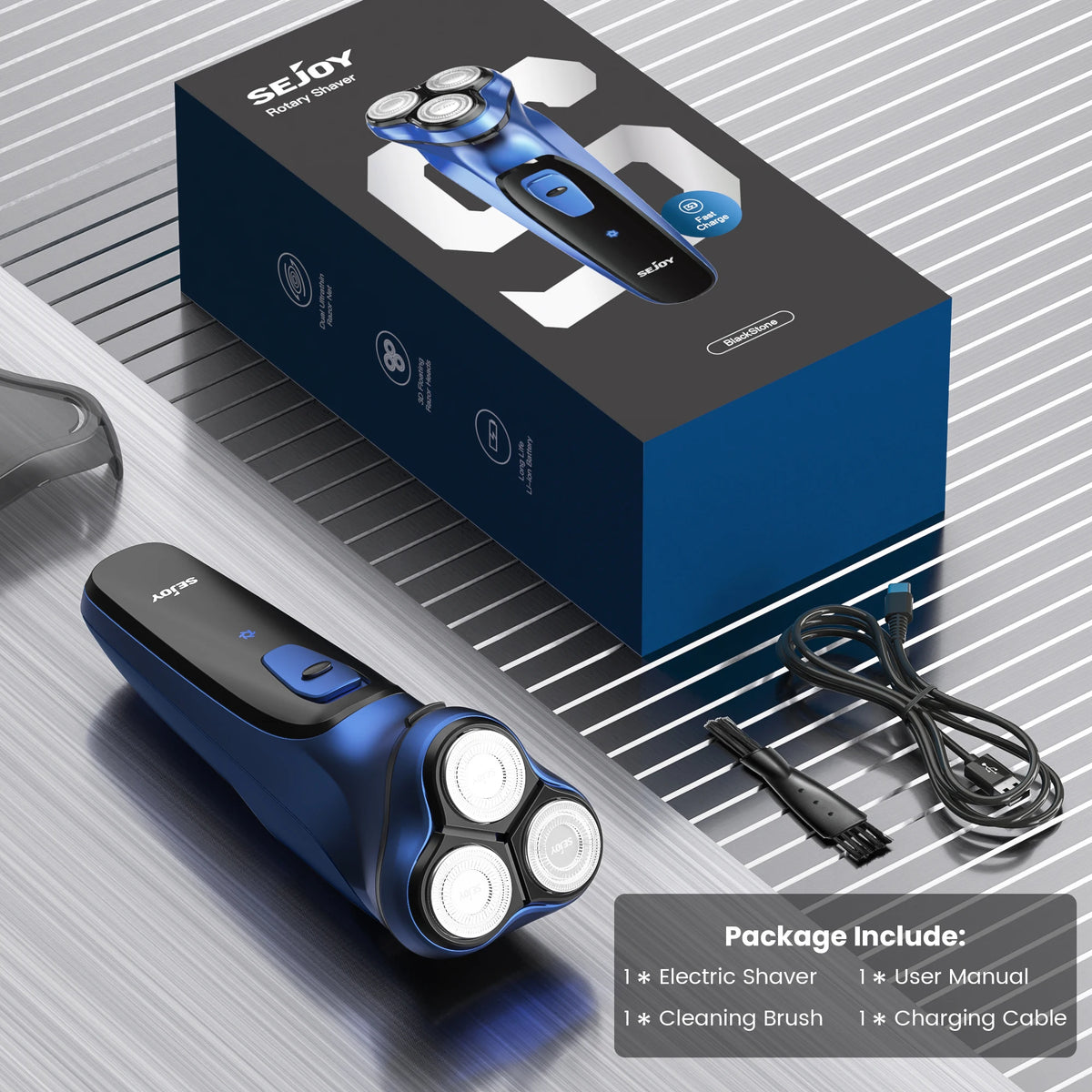 Sejoy 3D Floating Electric Shaver For Men Rechargeable Razor