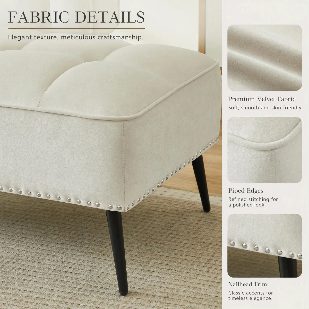 Modern Velvet Sofa With Rotating Side Table Space Saving Design