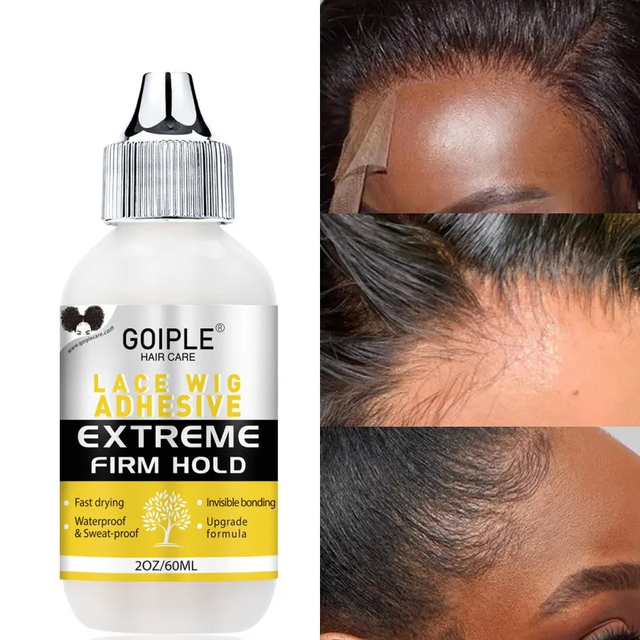 GOIPLE Extreme Firm Hold Lace Wig Glue Waterproof & Sweatproof Invisible Bonding Adhesive For Lace Wigs