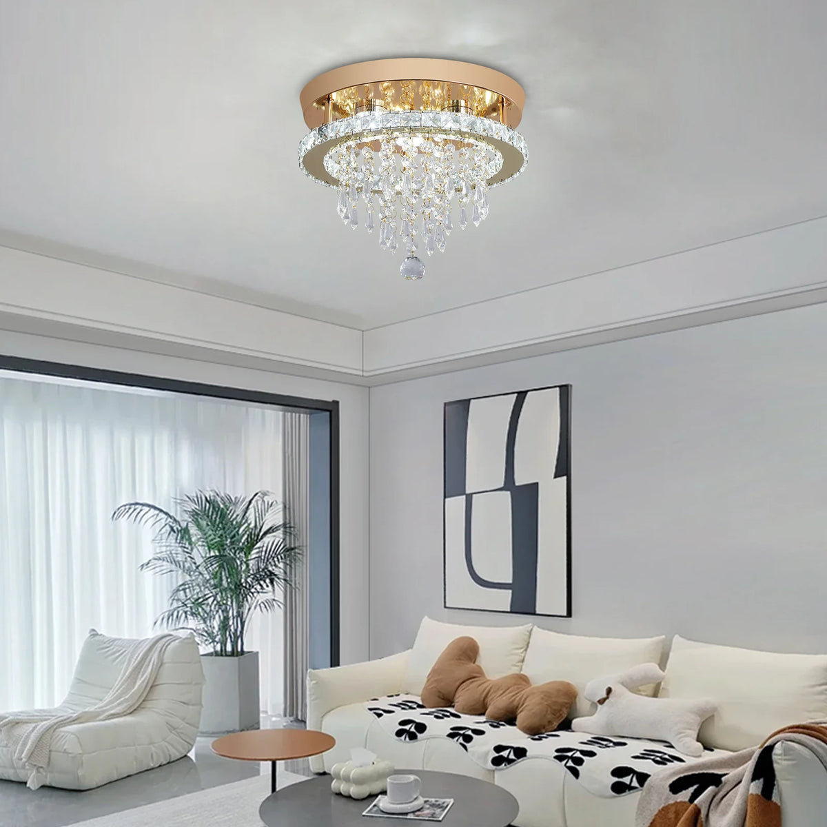 GreeLustr Modern Crystal Chandelier Led Ceiling Light