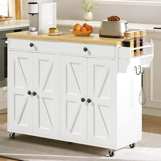 Kitchen Island With Power Outlet Rolling Cart With Storage Hooks