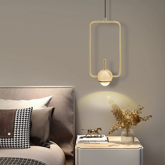 Bymaocar Rectangle Pendant Lamp Modern Ceiling Light Fixture