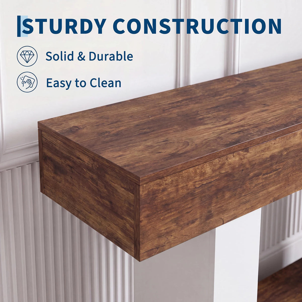 HiMISS Entryway Console With Power Outlet, USB And LED Lighting