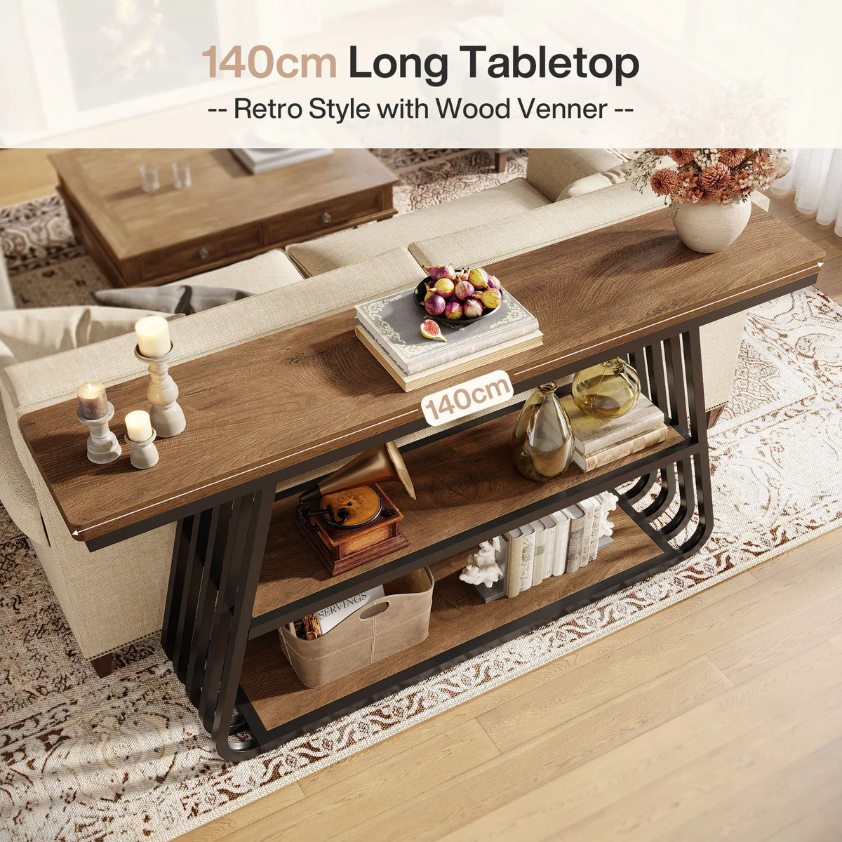 Tribesigns Entryway Table With Shelves 3 Tier Console Table