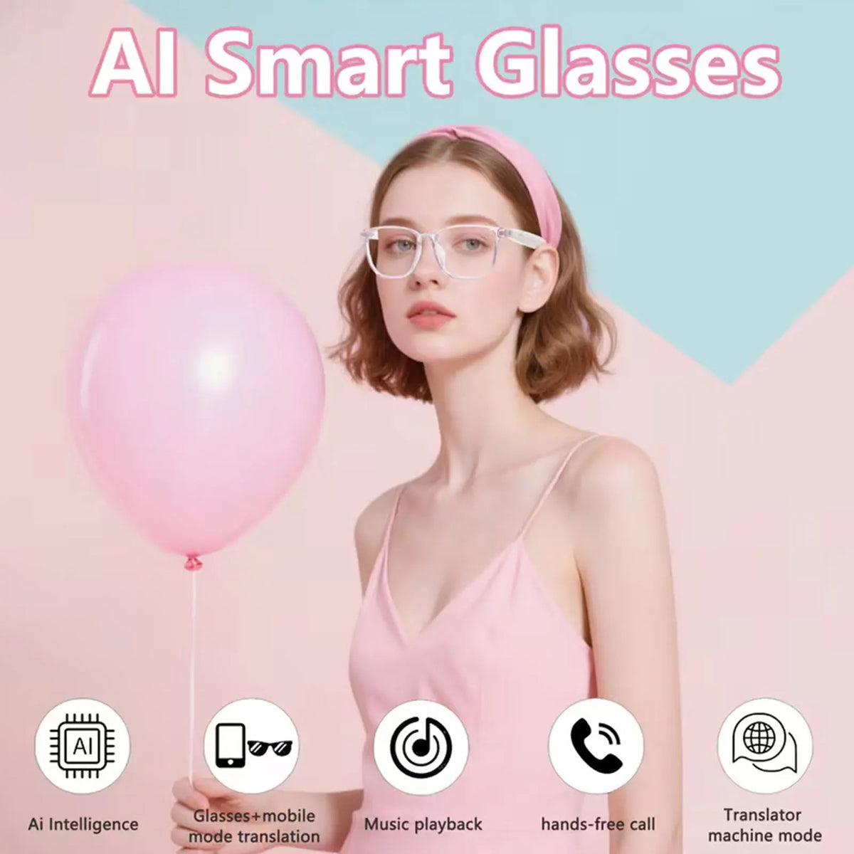 Fecoul Smart Audio Glasses With Real Time Translation Photochromic Lenses
