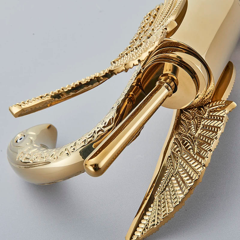 ALENARTWATER Swan Shape Single Handle Bathroom Sink Mixer Faucet