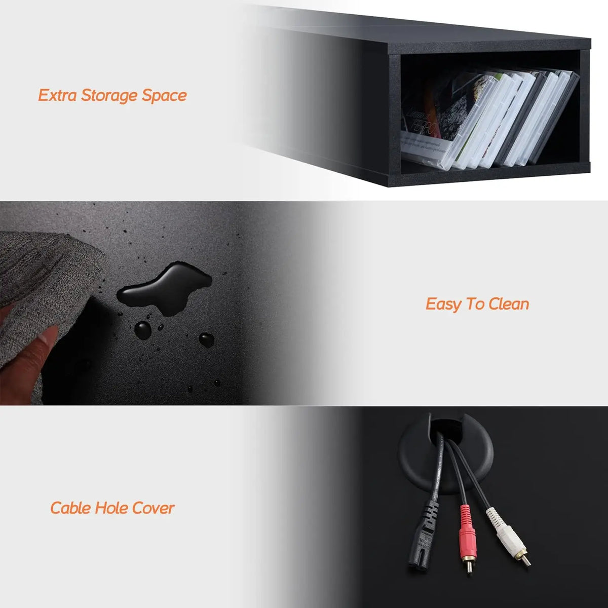 Floating TV Shelf With Sleek Modern Storage Under TV