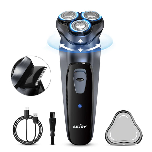 Sejoy 3D Floating Electric Shaver For Men Rechargeable Razor