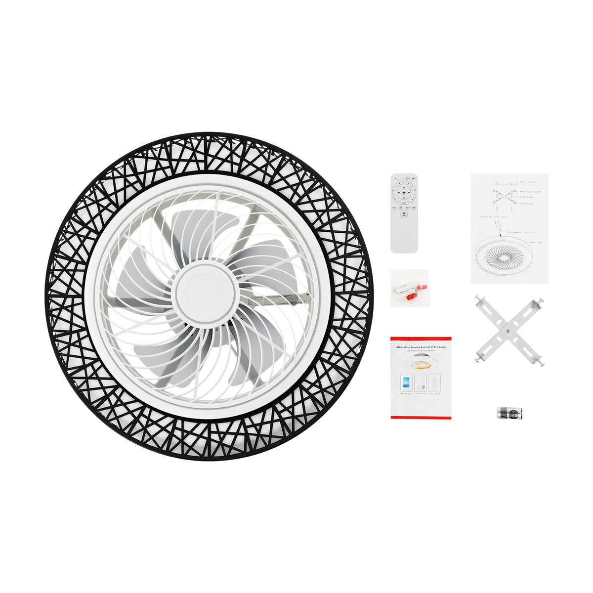 Contemporary Ceiling Fan With Integrated Light And Remote Control