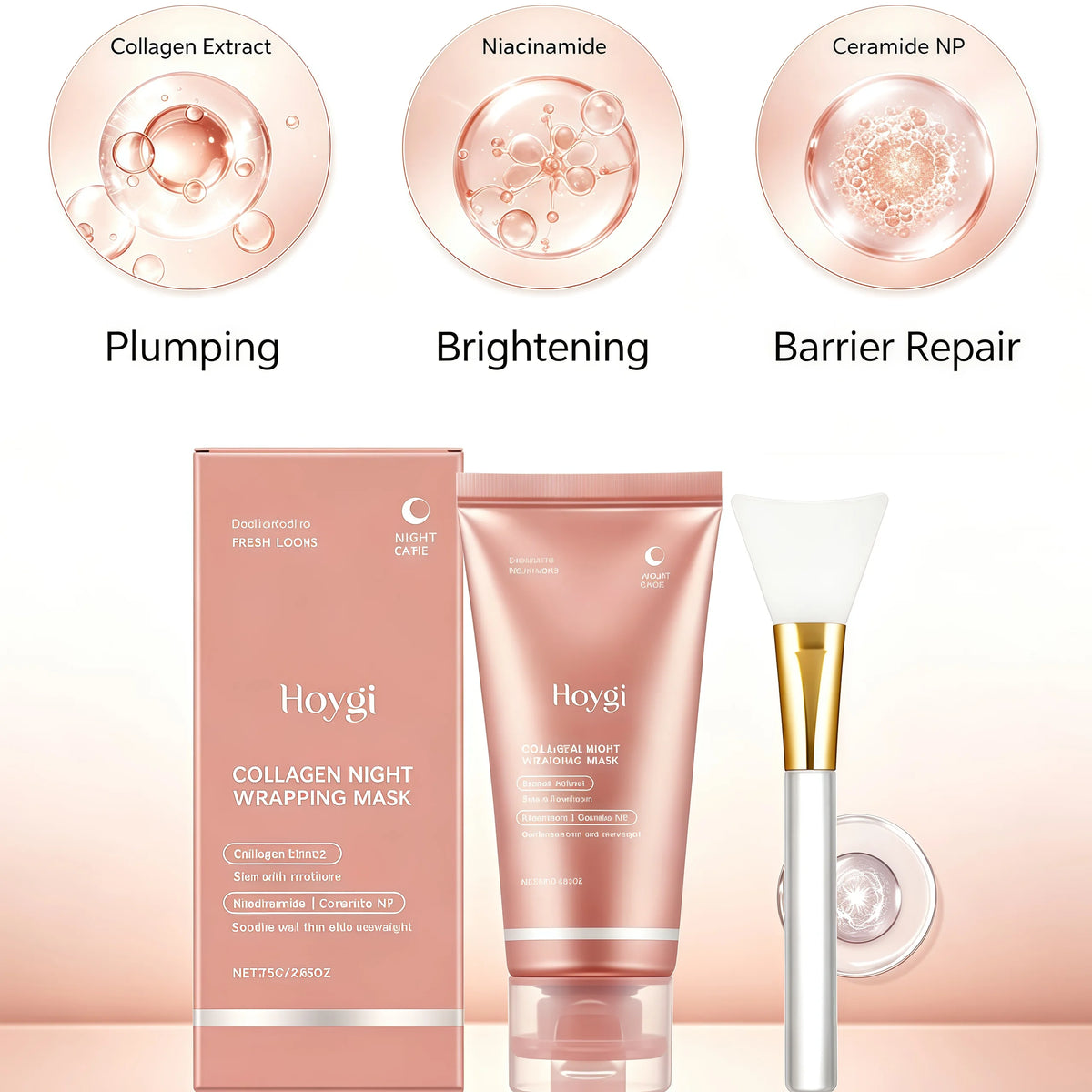 Collagen Encapsulated Peel Off Mask, Night Wrapping Film & Power Lift & Elastic Collagen, Banish Midnight Dullness with Niacinamide, Ceramide NP Strengthens Barriers, Full Painless Peel to Unlock Glass Skin, Soothing + Firmin