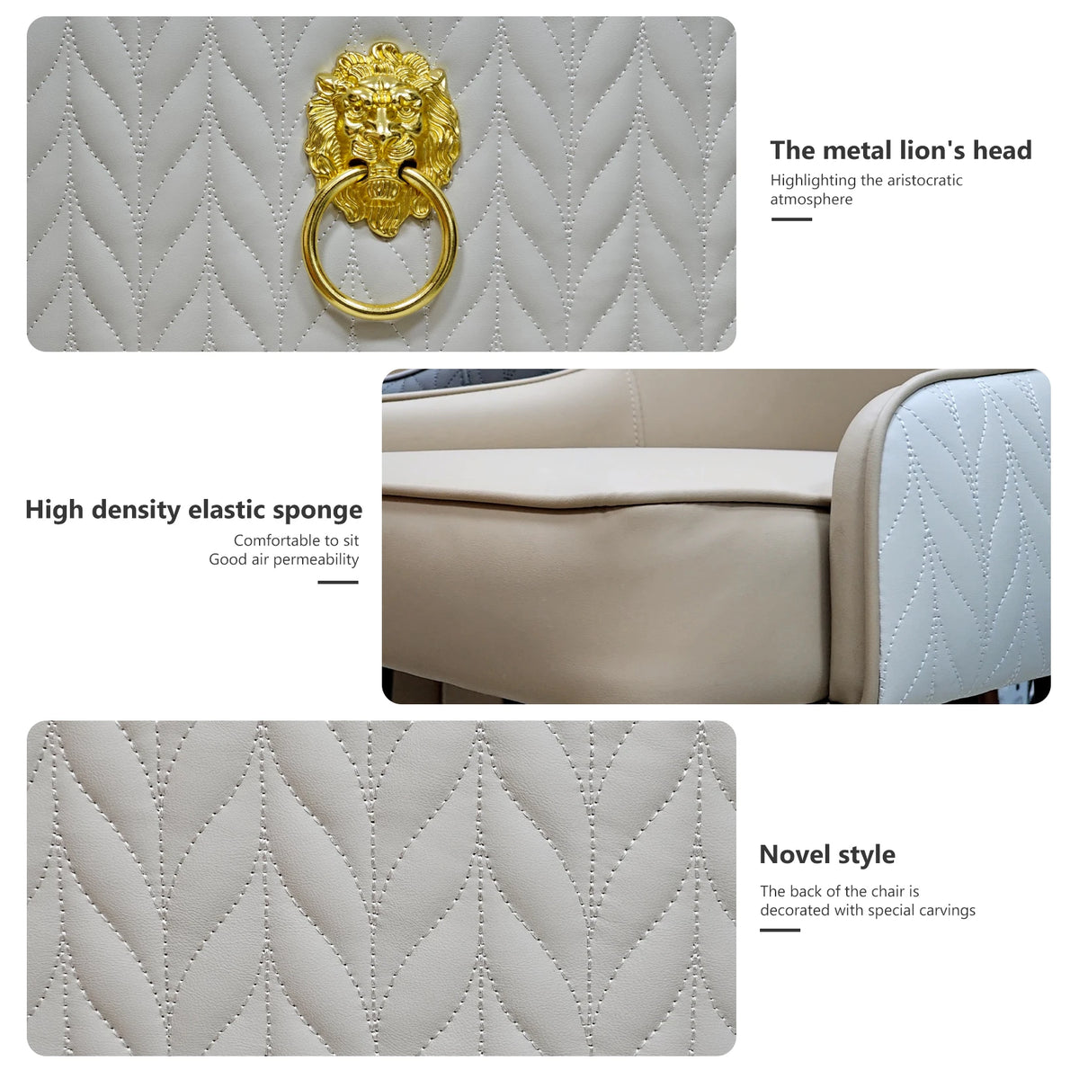 Modern PU Leather Dining Chairs Pair With Tufted Back