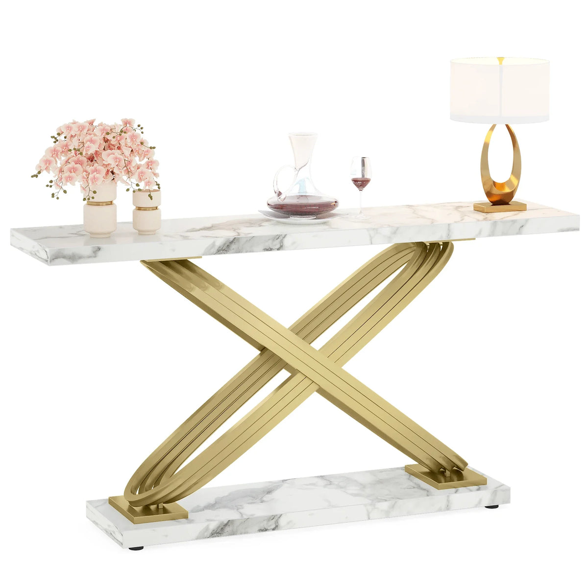 Tribesigns Modern Faux Marble Entryway Console Table for Sofa