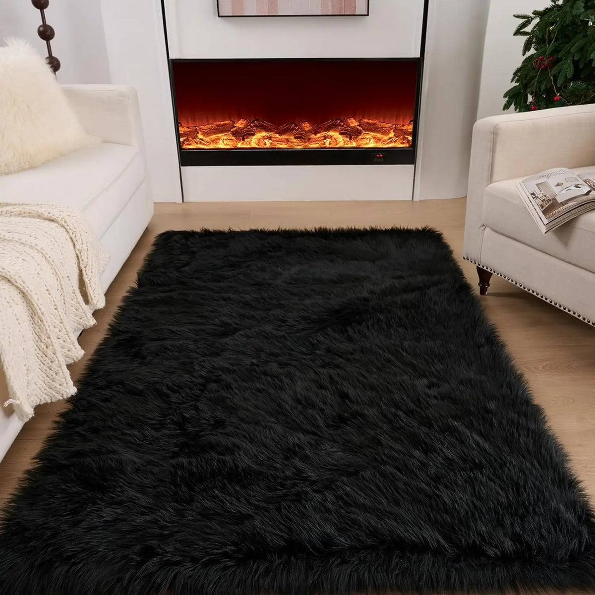 Pink Area Rugs 10x12 Fluffy Fuzzy Furry Rug for Girls Bedroom Living Room Faux Sheepskin Fur Shaggy Plush Rectangle rugs