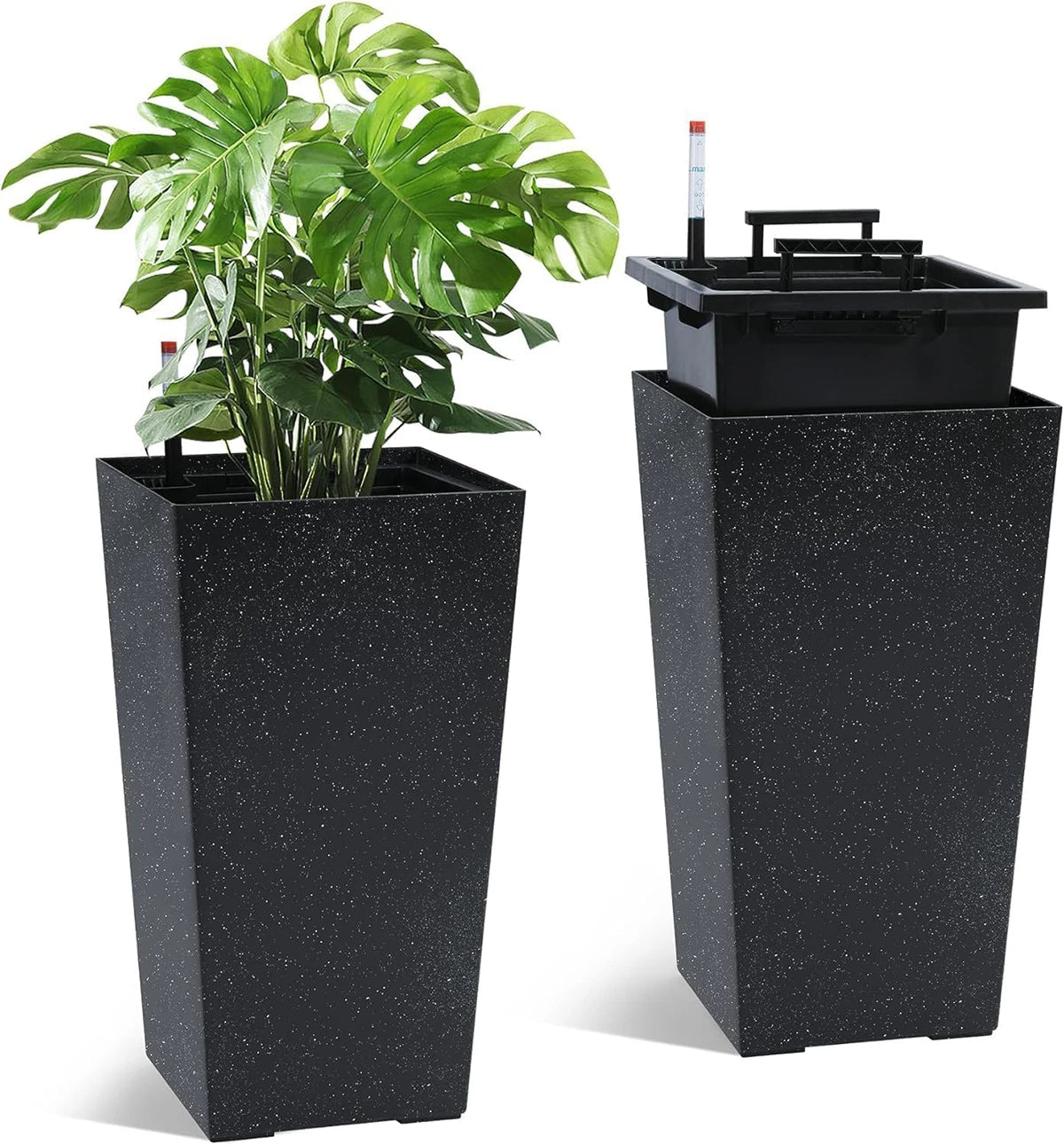 TWISTER.CK Rectangular Planters With Drainage Holes And Water Level Monitor