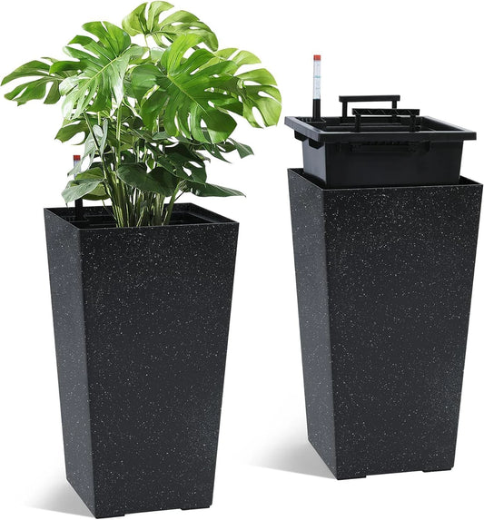 TWISTER.CK Rectangular Planters With Drainage Holes And Water Level Monitor