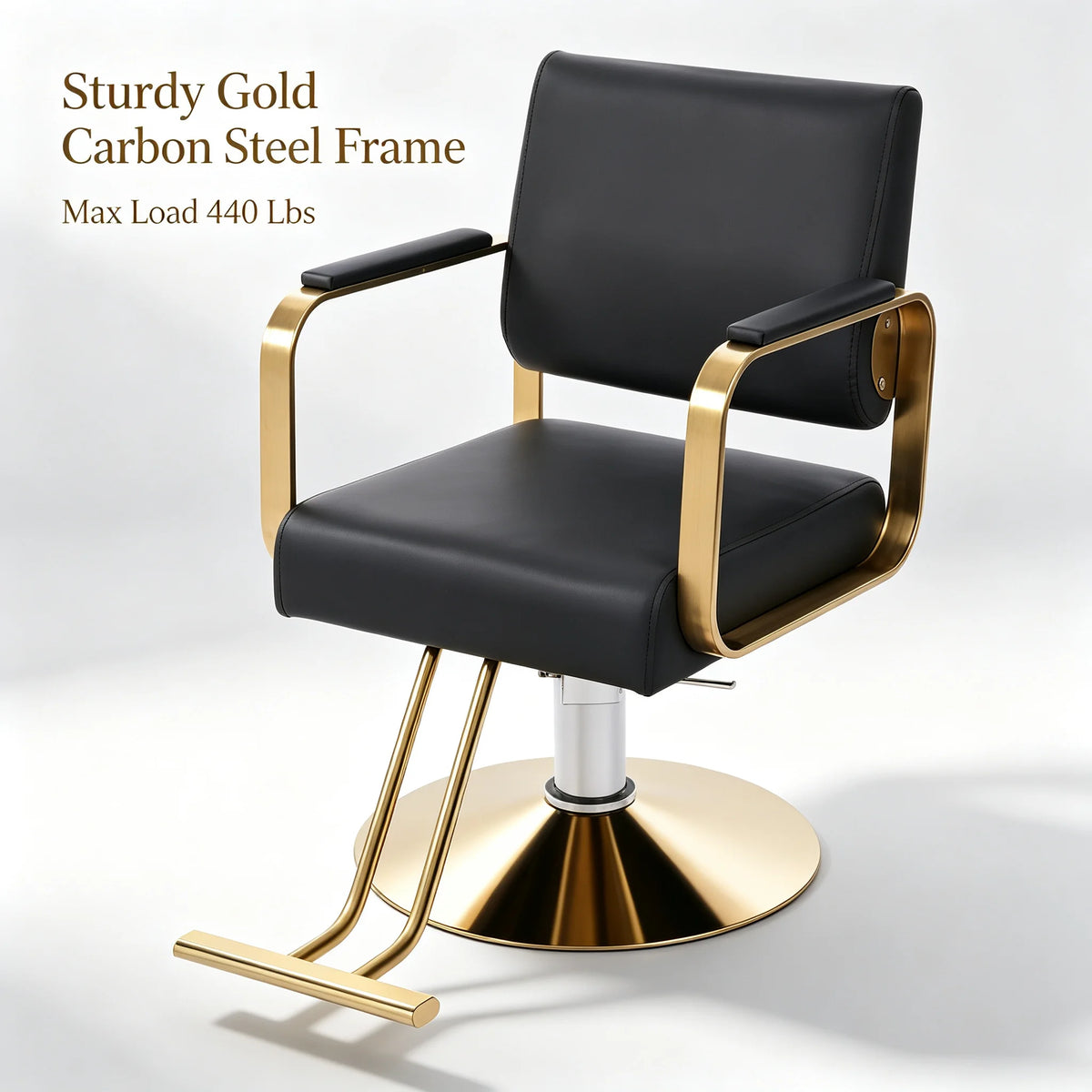 Hydraulic Rotating Salon Chair for Barbers and Stylists with Pump