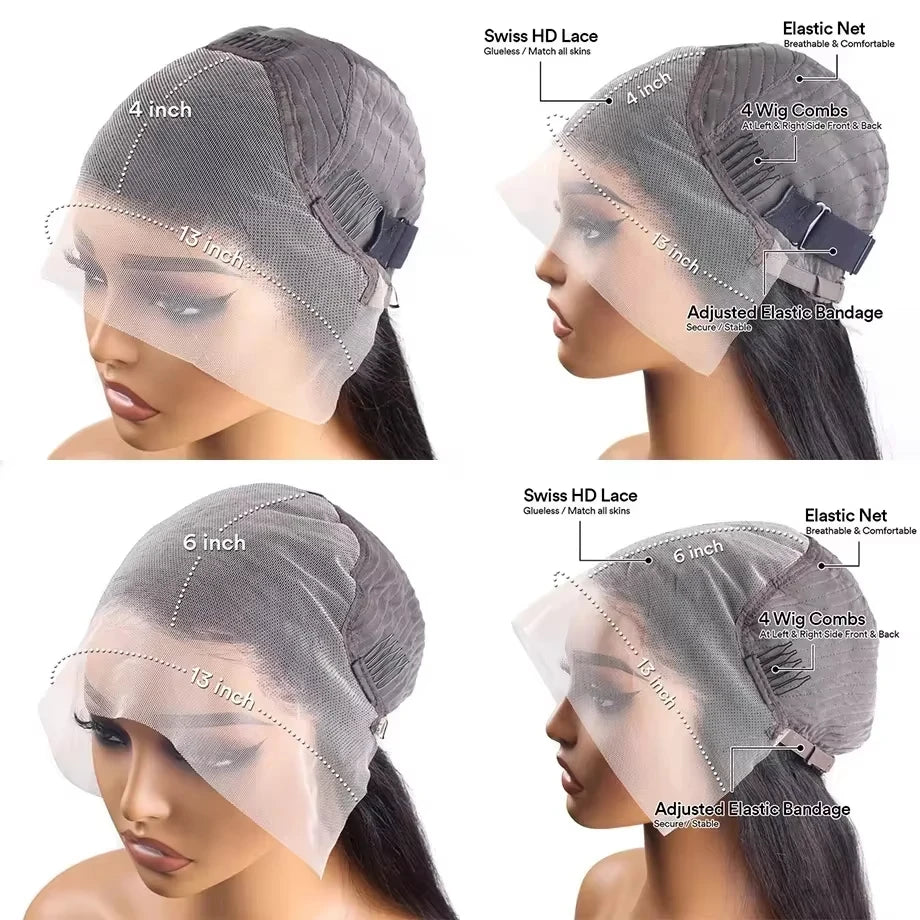 100% Virgin Human Hair Bob Wigs Straight 3x1 T Part HD Lace Closure Wig 1B Natural Black 8 to 16 Inch Glueless Wear and Go