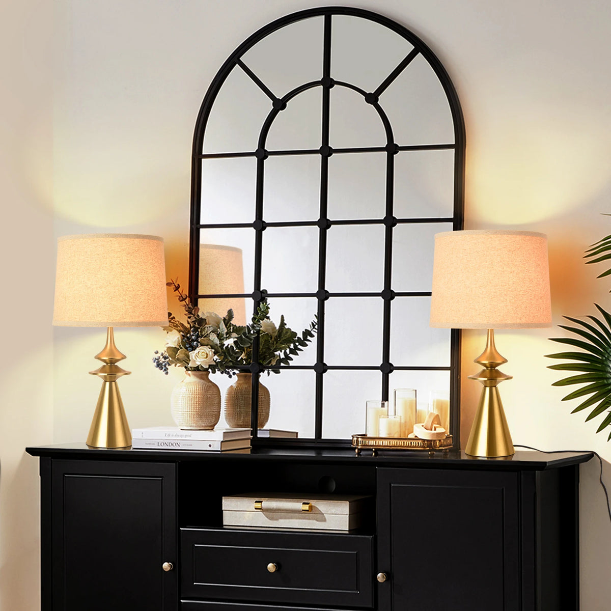 Modern Table Lamp Iron Base For Living Room And Bedroom