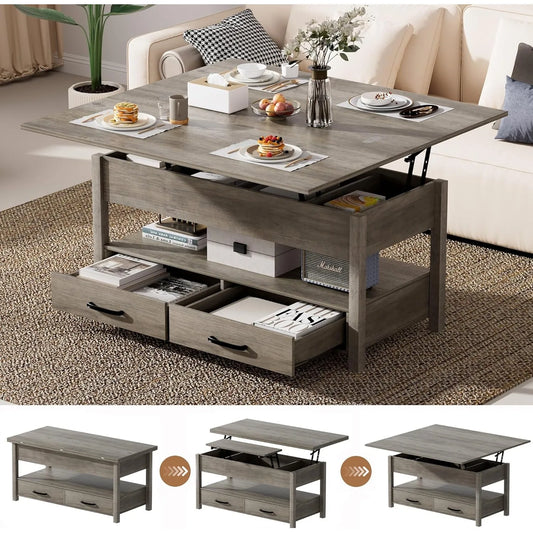 XIUWO Lift Top Coffee Table Featuring Hidden Compartments