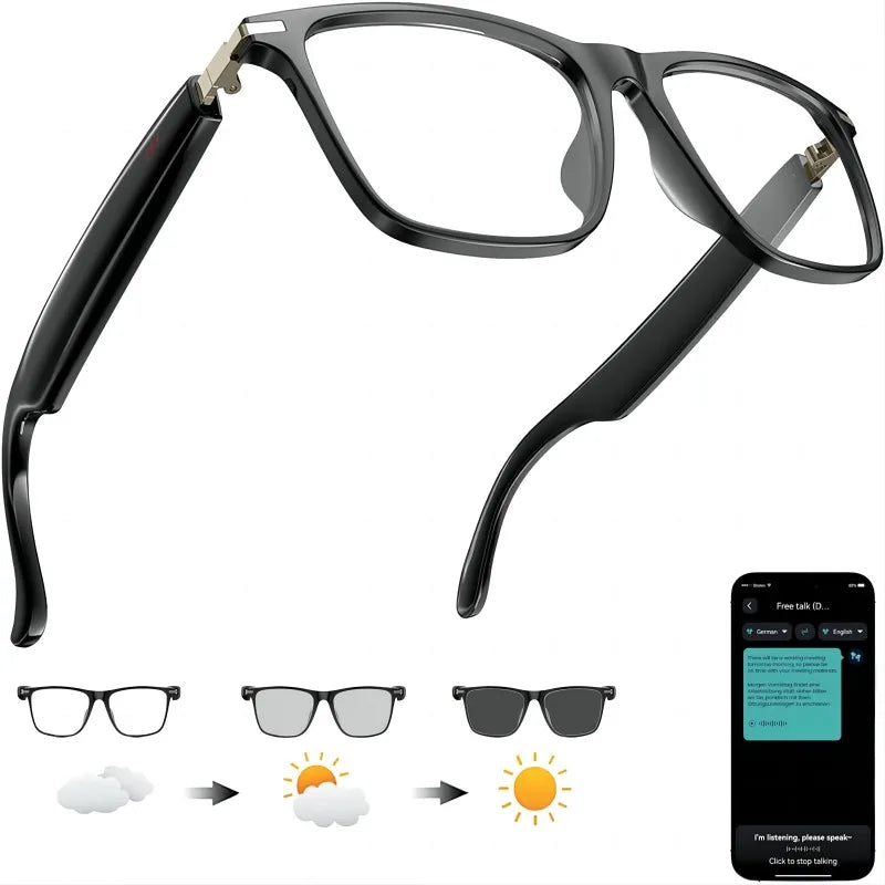 Giinova Ai Real Time Translator Smart Glasses With Photochromic Lenses