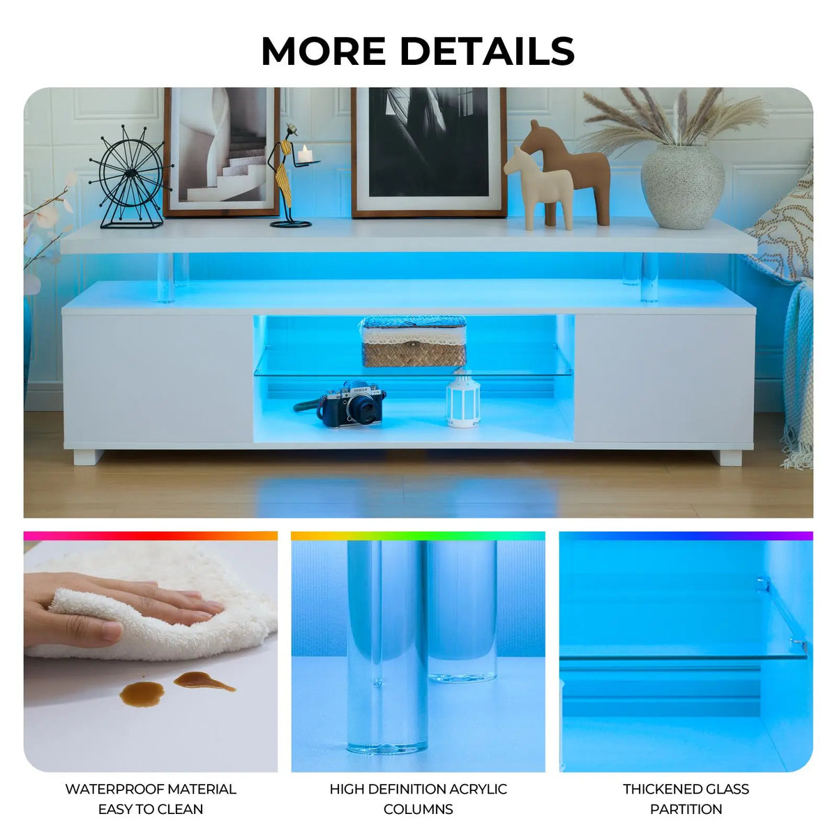 Cubehom TV Entertainment Center with Storage and Modern Design