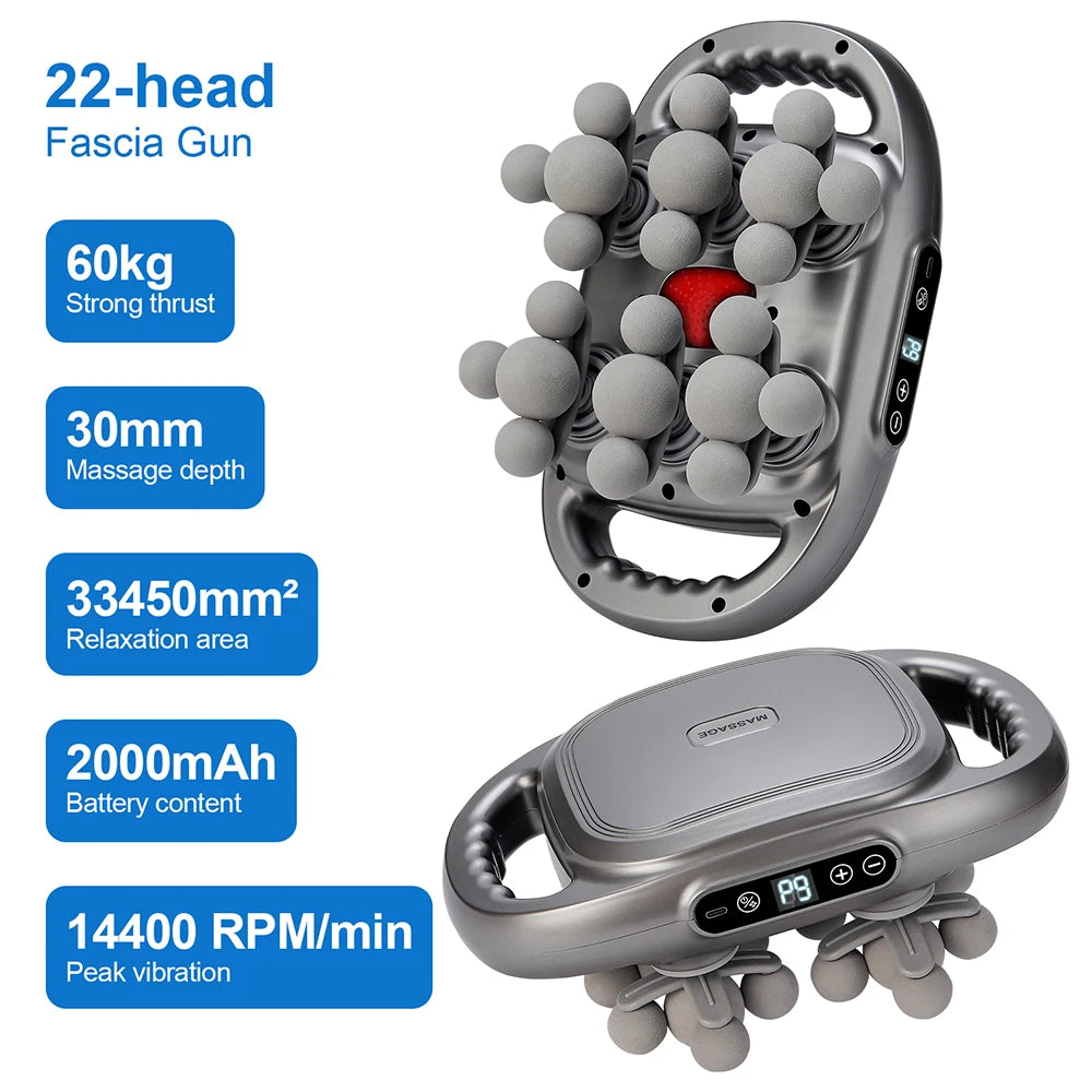Foreverlily 16 Head Fascia Gun High Frequency Back And Waist Massage Gun