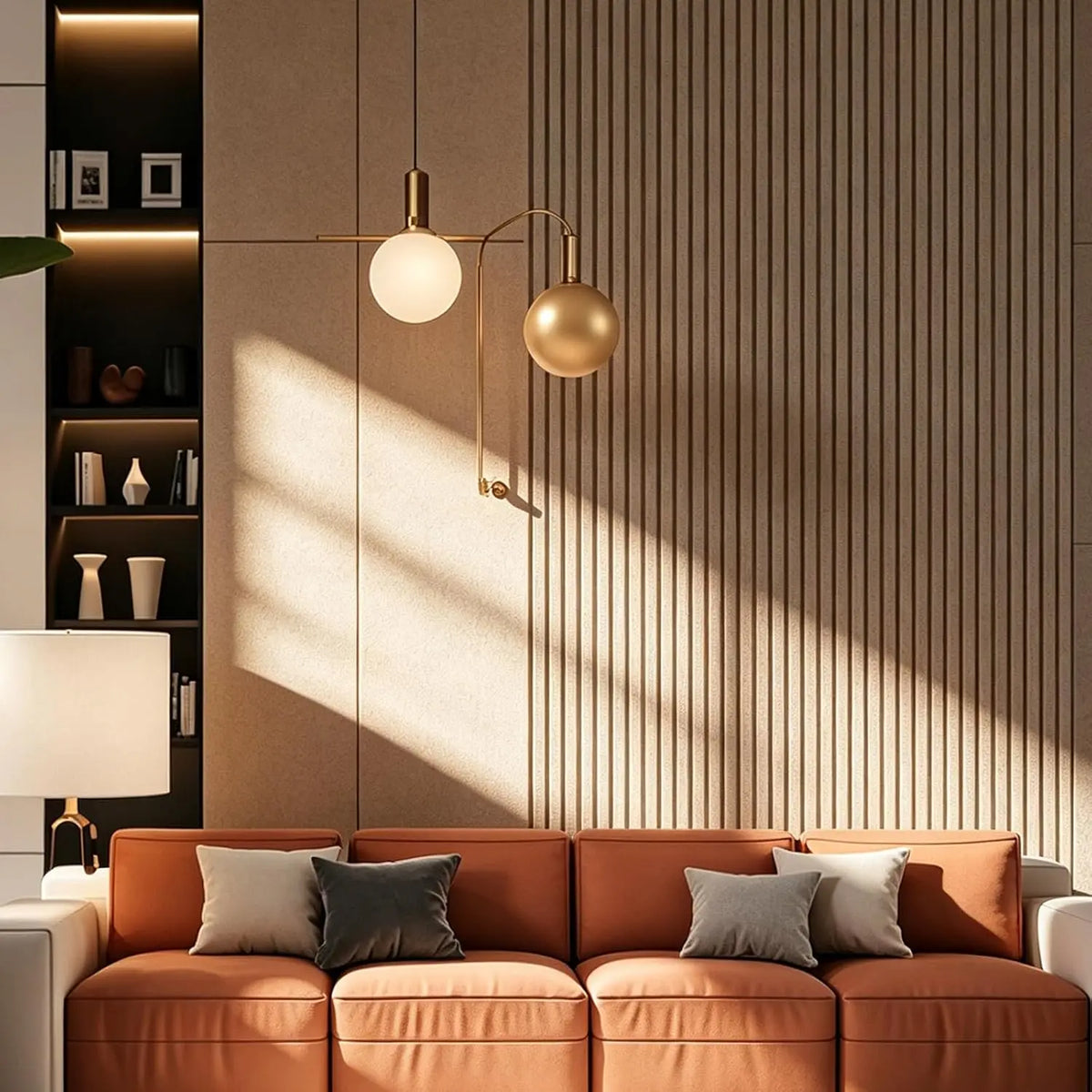 Wood Slat Panels for Wall 2-Piece 94.5" x 11" Acoustic Panels for Interior Wall Decor 3D Fluted Sound Absorbing Panel