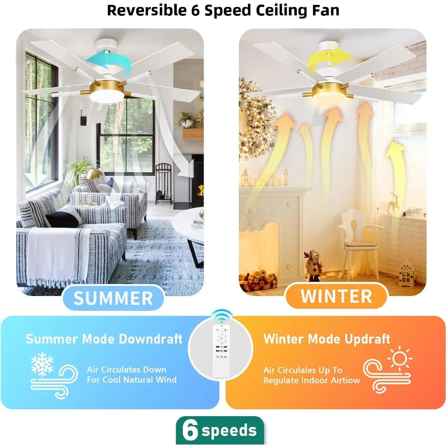 Modern 5-Blade Ceiling Fan Light With Crystal Rod Design Remote