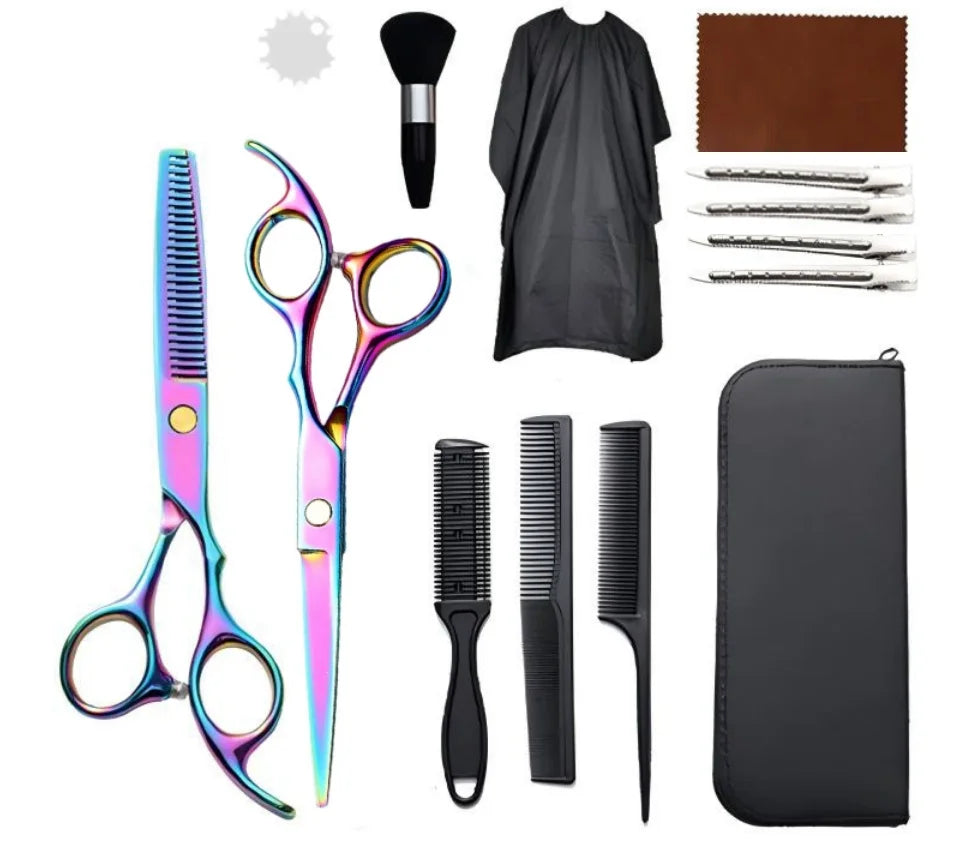 Professional Stainless Steel Hair Cutting Scissors Kit With Thinning Shears