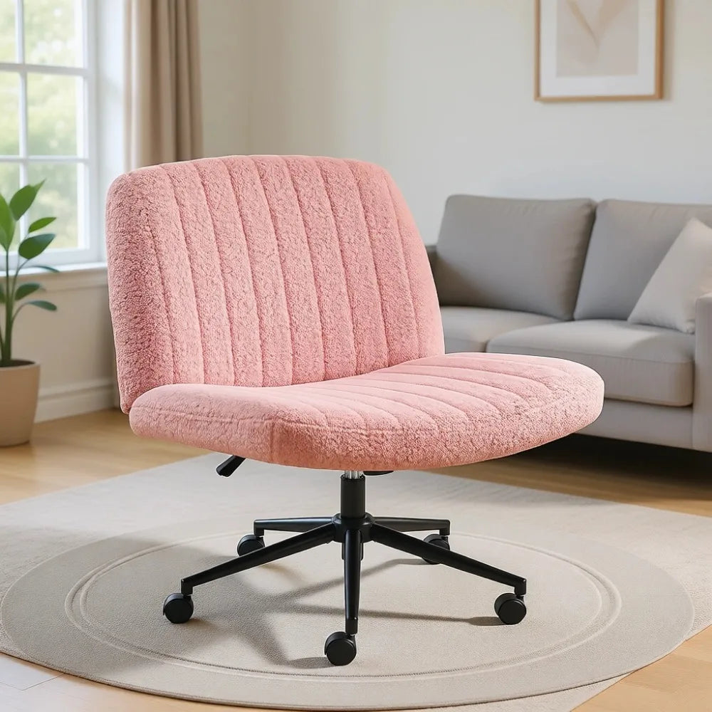 Cross Chairs With Wheels Wide Seat Swivel Home Office Chair
