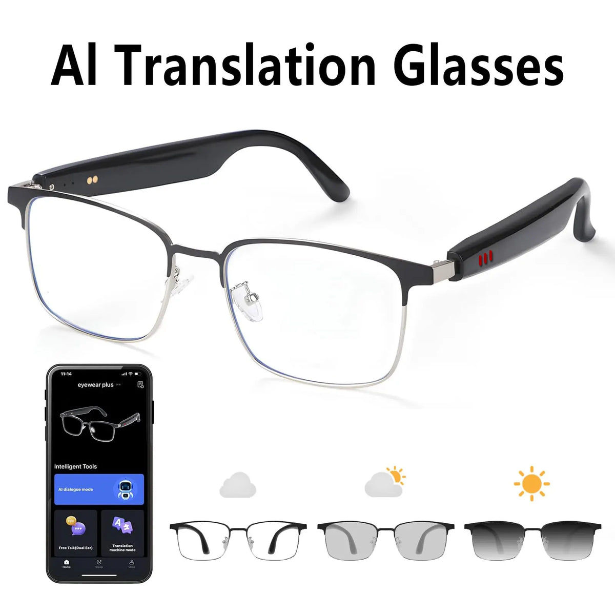 Giinova Smart Glasses With Translation App And Voice Calls