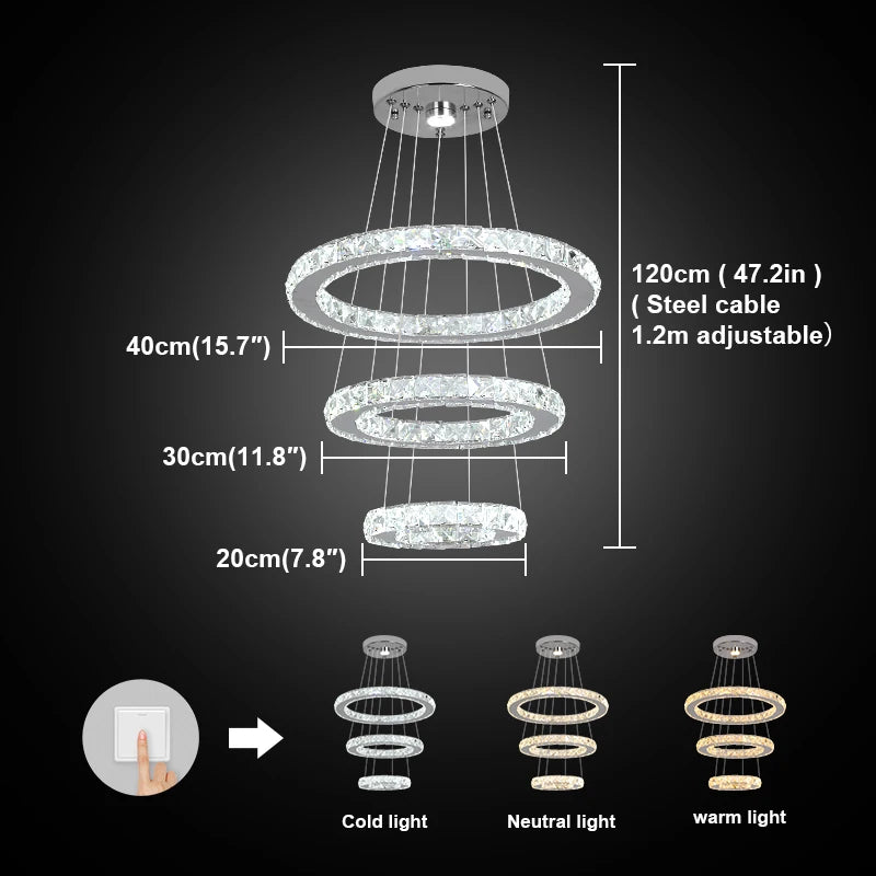GreeLustr Modern Crystal LED Chandelier for Dining Room Decor