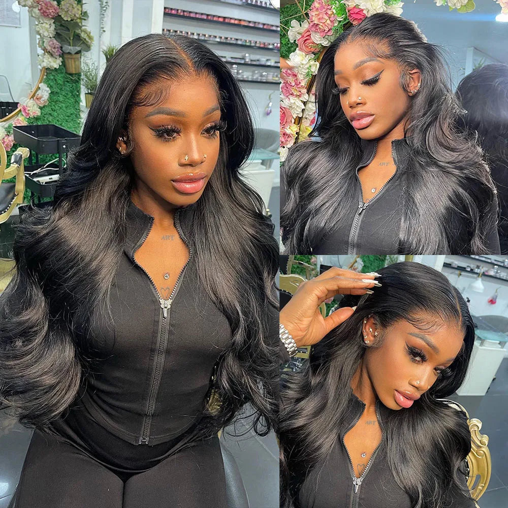 250% Real Density Body Wave 13x6 HD Transparent Lace Front Human Hair Wig 13x4 Lace Frontal Wigs 30 Inch 360 PrePlucked Lace Wig
