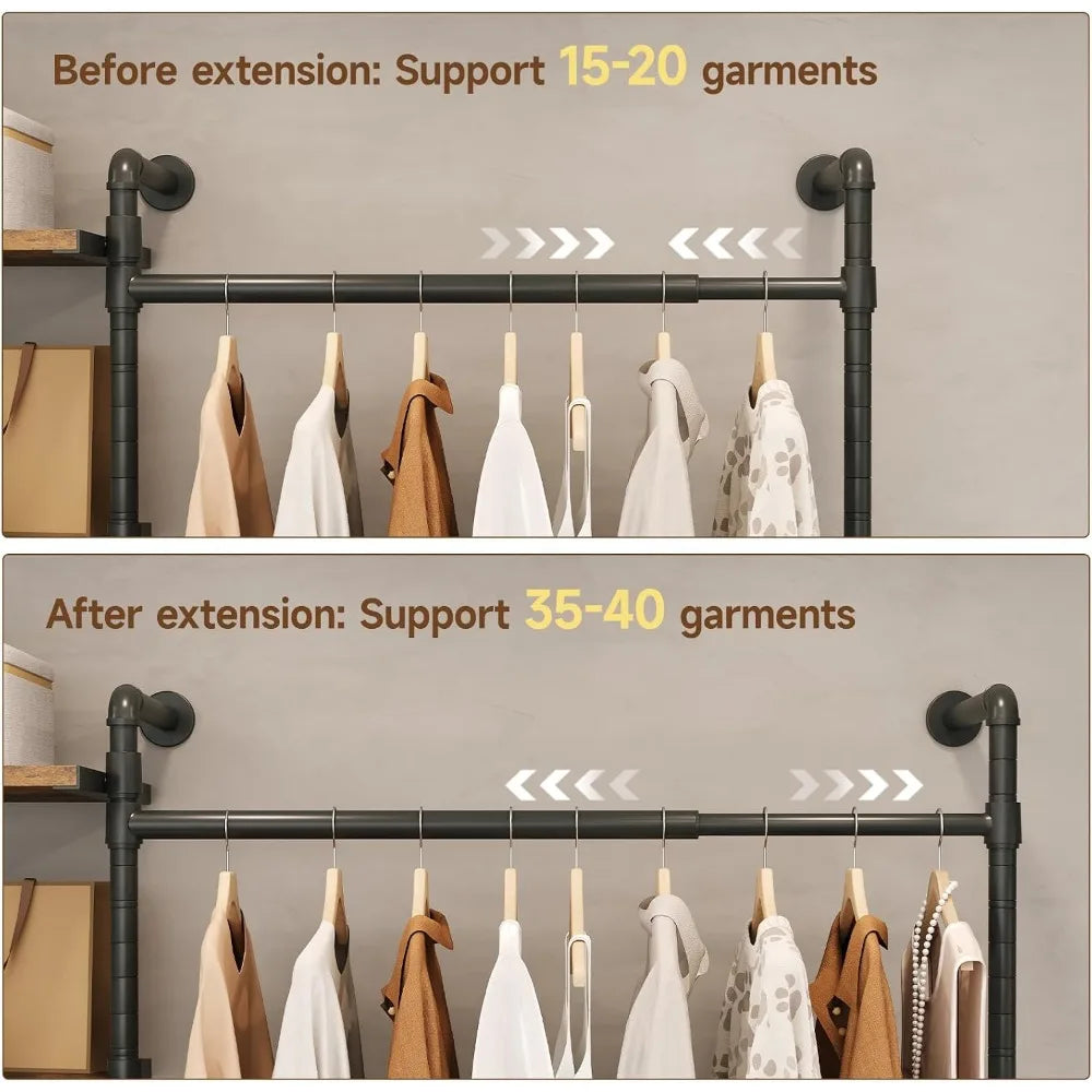 Industrial Style Adjustable LED Closet System With Drawers And Shelves