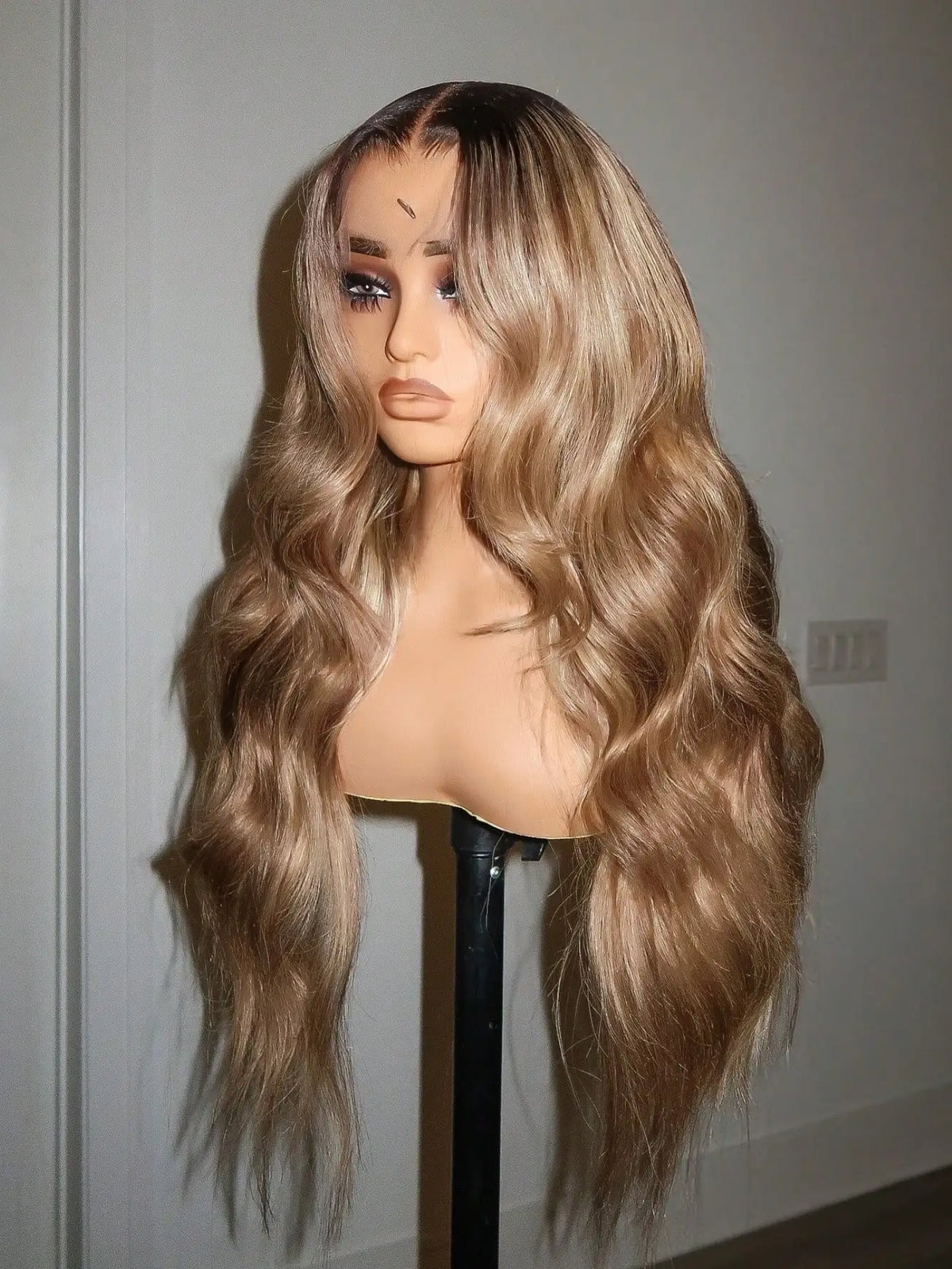 34 Inch Highlight 4 27 Colored Body Wave 13x4 Transparent Lace Frontal Wig Brazilian Pre Plucked With Baby Hair Honey Blonde Wig