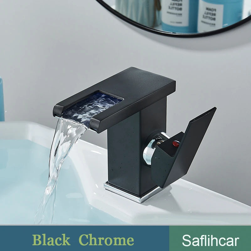 SAFLIHCAR LED Single Handle Hot And Cold Basin Faucet